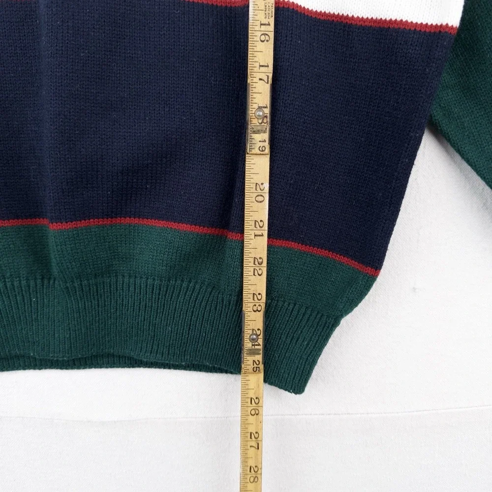 90's Vtg Embroidered Classic Yacht Club Racing Sweater Acrylic Color Block